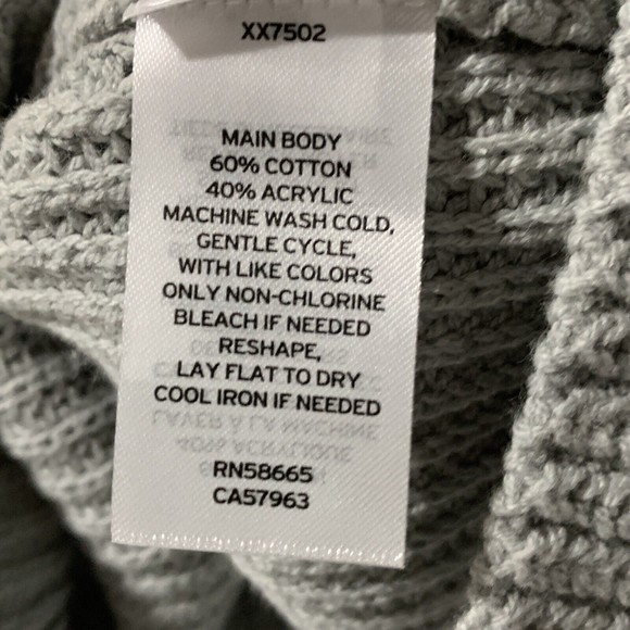 BP Cleo Sweater Women's Size S Grey Heather Chunky Rib Knit Cotton Crop Crewneck - Picture 5 of 12